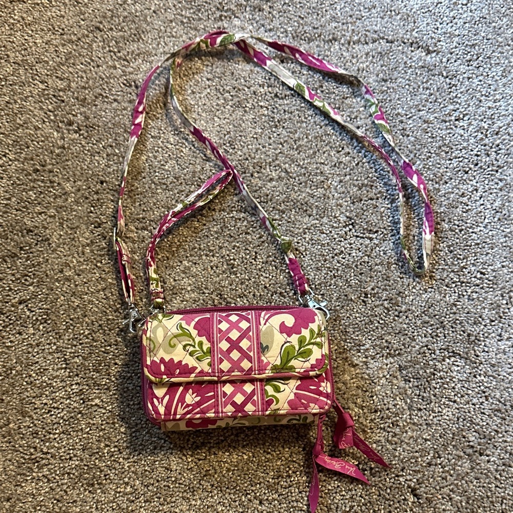 Vera Bradley Vibrant Floral Crossbody Wristlet  Bag
